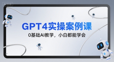 GPT4实操案例课，0基础AI教学，小白都能学会-旺仔资源库
