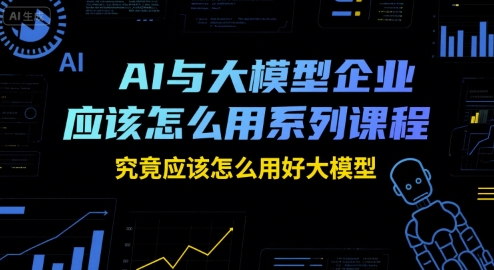 AI与大模型企业应该怎么用系列课程，究竟应该怎么用好大模型-旺仔资源库