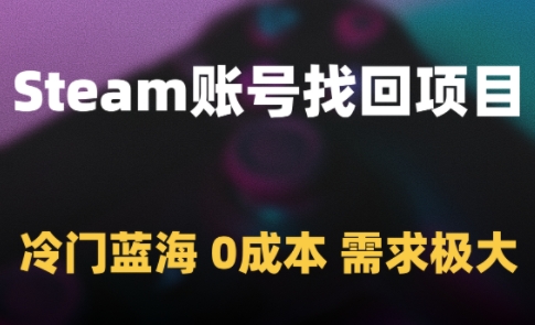 Steam账号找回项目，冷门蓝海，0成本，需求极大-旺仔资源库