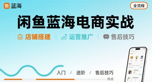 闲鱼蓝海电商实战，店铺搭建运营售后全流程-旺仔资源库