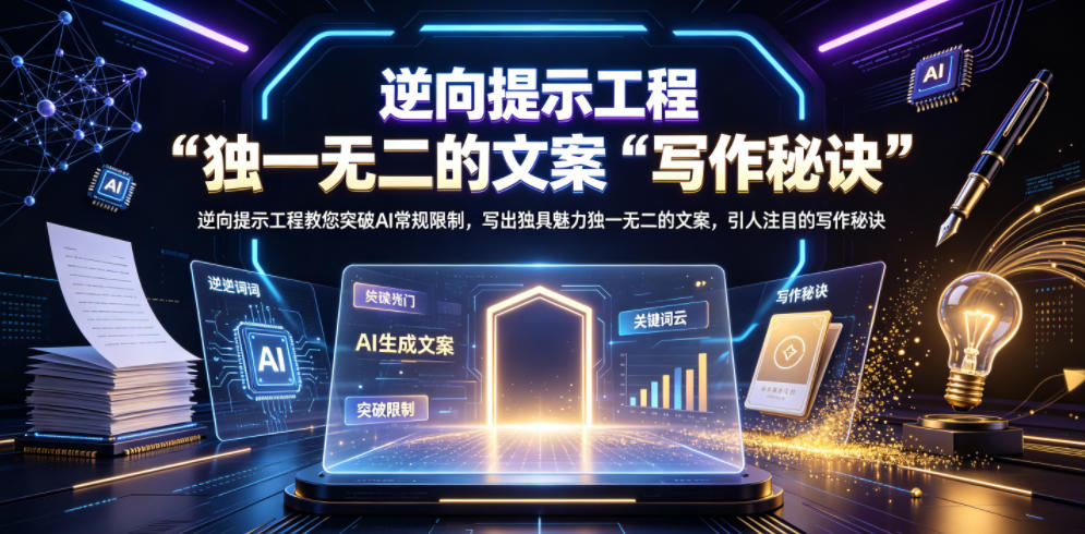 逆向提示工程教您突破AI常规限制,写出独具魅力独一无二的文案,引人注目的写作秘诀【原创双语字幕】-旺仔资源库