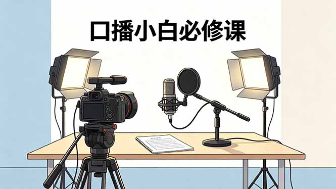 口播小白必修课：录像收音灯光设备+脚本撰写，搭专业级录制场景-旺仔资源库