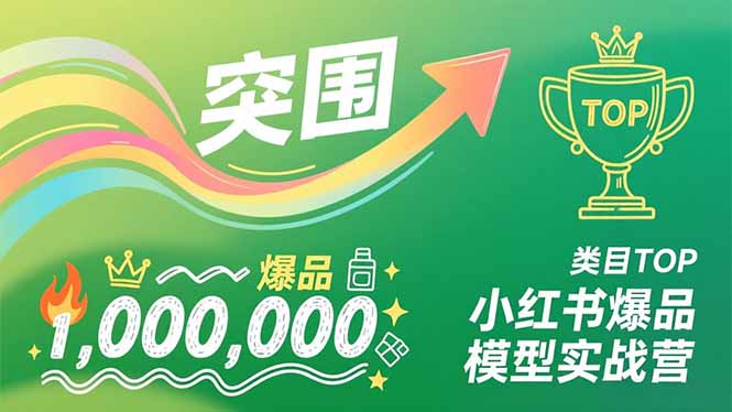 小红书爆品模型实战营，从新品突围到成为类目TOP，可复制路径，打造多个营收百万级爆品-旺仔资源库