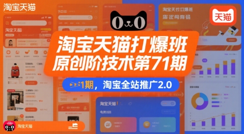 淘宝天猫打爆班原创高阶技术第71期，淘宝全站推广2.0-旺仔资源库