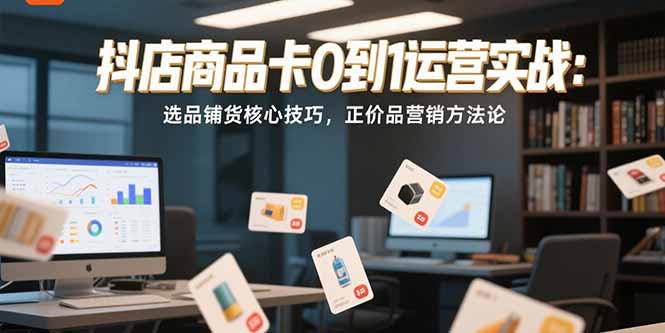 抖店商品卡0到1运营实战：选品铺货核心技巧，正价品营销方法论-旺仔资源库