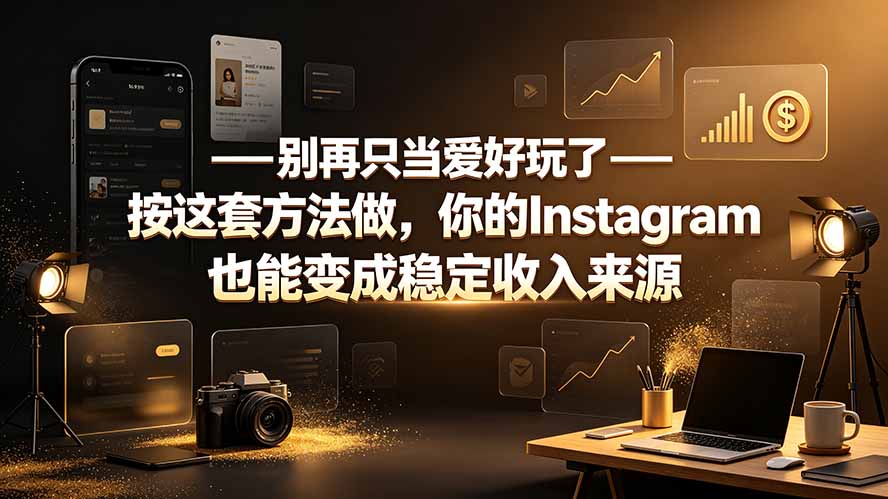别再只当爱好玩了——按这套方法做，你的Instagram也能变成稳定收入来源-旺仔资源库