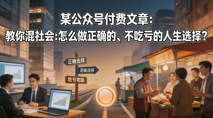 某公众号付费文章：教你混社会：怎么做正确的、不吃亏的人生选择？-旺仔资源库