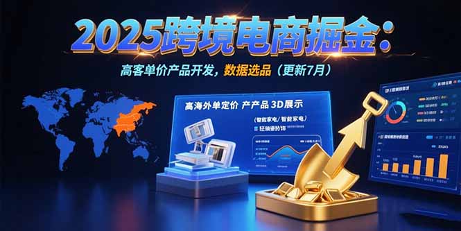 2025跨境电商掘金：蓝海市场定位，高客单价产品开发，数据选品(更新7月-旺仔资源库