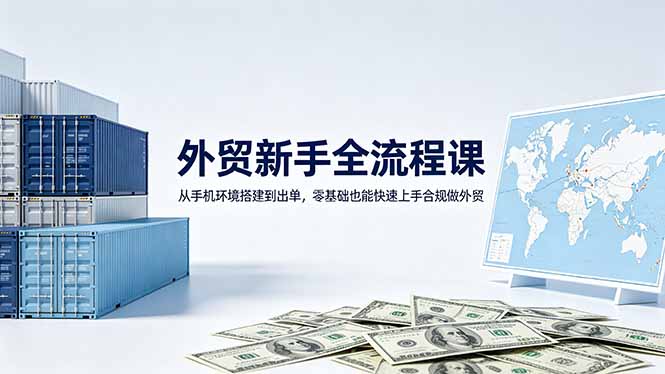 外贸新手全流程课：从手机环境搭建到出单，零基础也能快速上手合规做外贸-旺仔资源库
