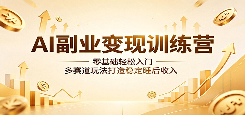 AI副业变现训练营：零基础轻松入门，多赛道玩法打造稳定睡后收入-旺仔资源库