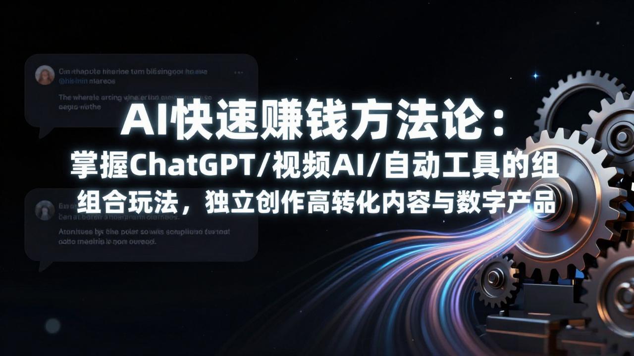 AI快速赚钱方法论：掌握ChatGPT/视频AI/自动化工具的组合玩法，独立创作高转化内容与数字产品-旺仔资源库