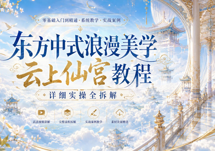 东方中式浪漫美学云上仙宫教程，详细实操全拆解-旺仔资源库