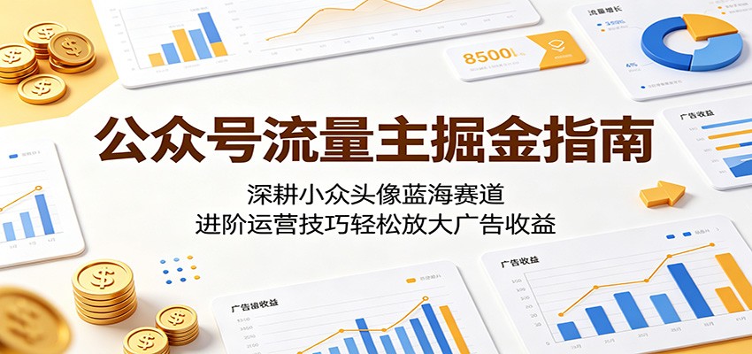 公众号流量主掘金指南:深耕小众头像蓝海赛道,进阶运营技巧轻松放大广告收益-旺仔资源库