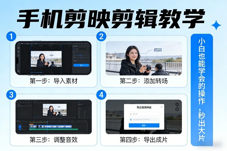 手机剪映剪辑教学，小白也能学会的操作，秒出大片-旺仔资源库