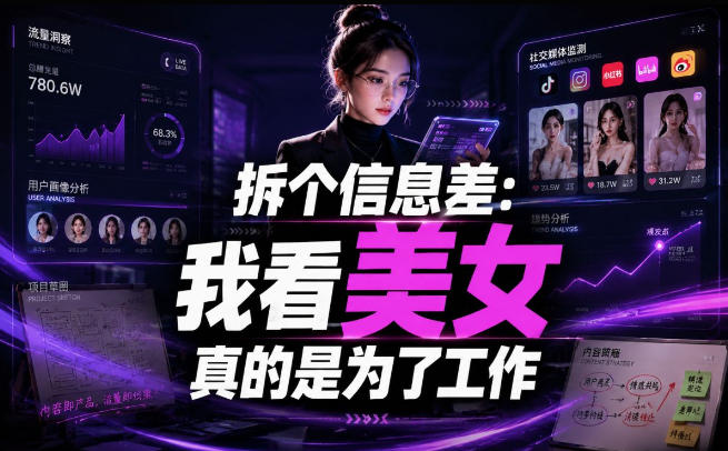 【理直气壮】我给看美女找了一个非常恰当的理由，信息差项目-旺仔资源库