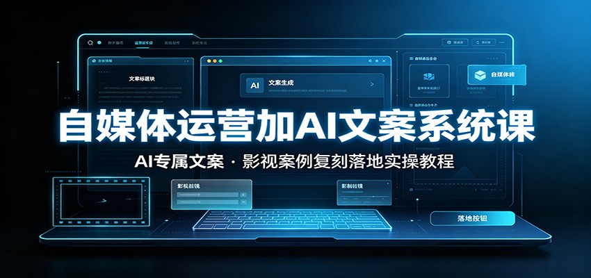 自媒体运营加AI文案系统课::AI专属文案,影视案例复刻落地实操教程-旺仔资源库