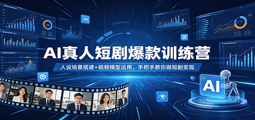 AI真人短剧爆款训练营：人设场景搭建+视频模型运用，手把手教你做短剧变现-旺仔资源库