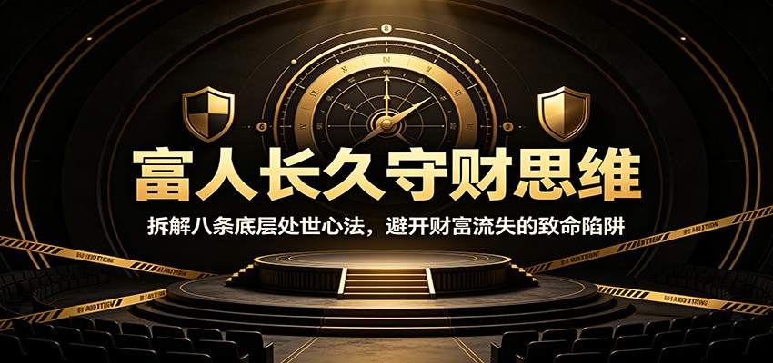 富人长久守财思维：拆解八条底层处世心法，避开财富流失的致命陷阱-旺仔资源库