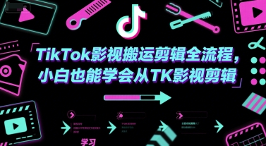 TikTok影视搬运剪辑全流程，小白也能学会从TK影视剪辑-旺仔资源库