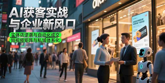 AI获客实战与企业新风口，实体店逆袭与自动化成交 短视频矩阵与私域体系化-旺仔资源库