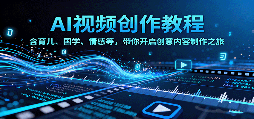 AI视频创富课，含育儿、国学、情感等，带你开启创意内容制作之旅-旺仔资源库