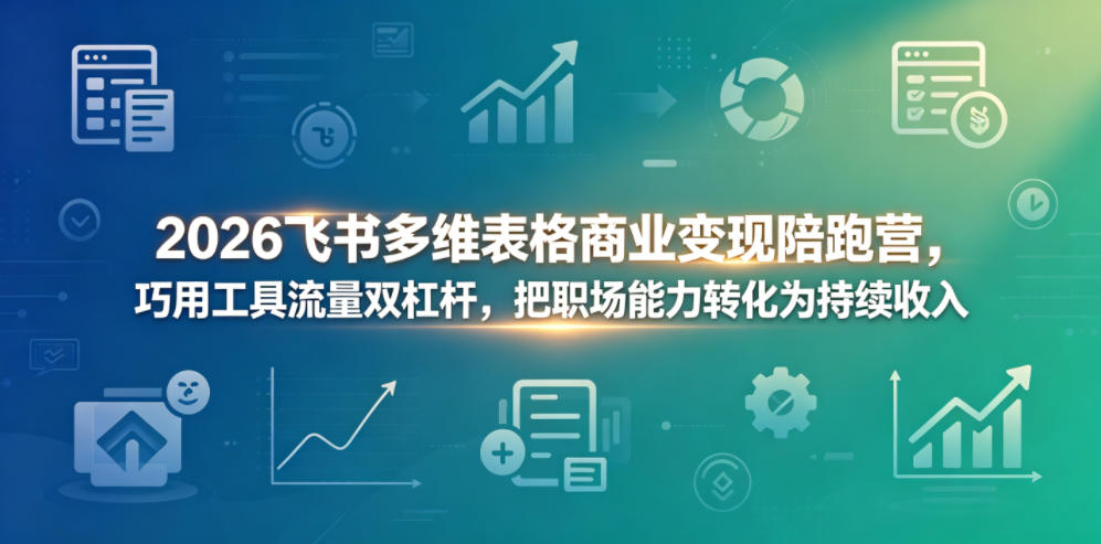 2026飞书多维表格商业变现陪跑营,巧用工具流量双杠杆,把职场能力转化为持续收入-旺仔资源库