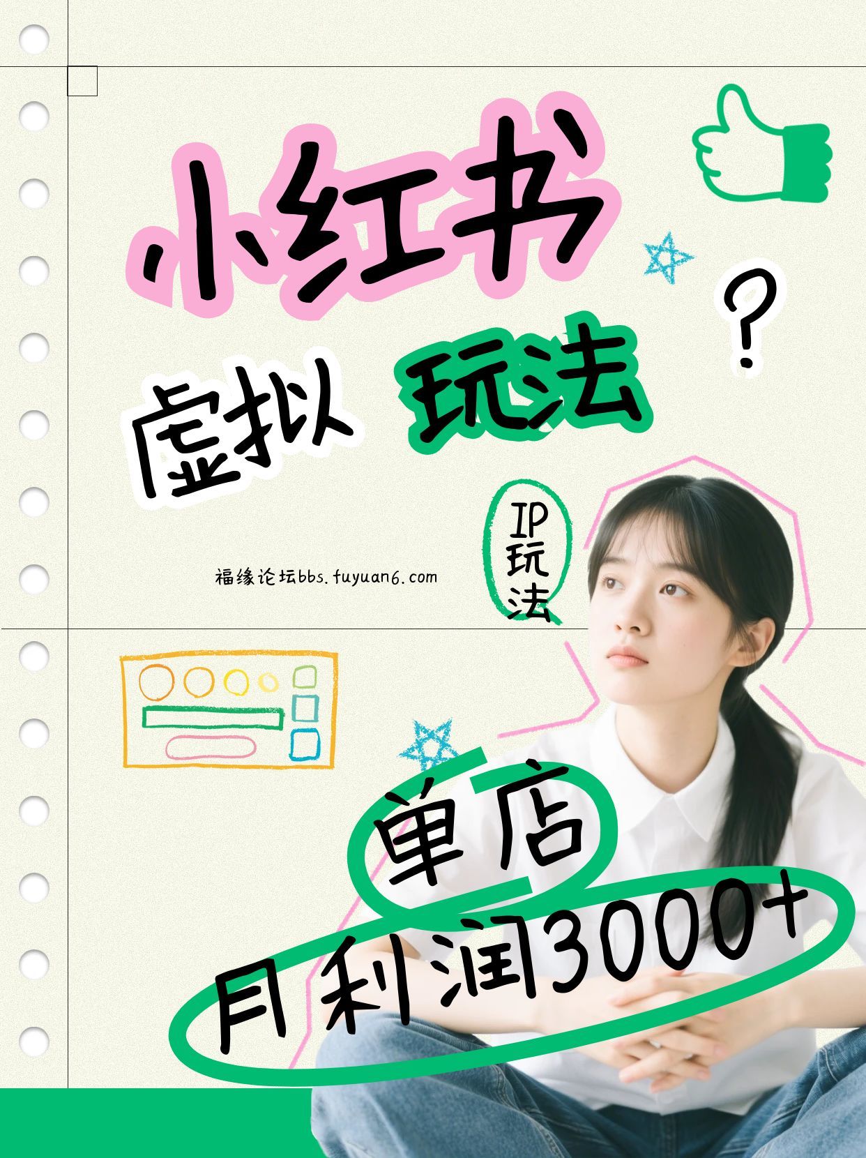 小红书虚拟玩法(铺货流和单品玩法),单店月利润3000+,IP打法+原创商品(0违规)-旺仔资源库