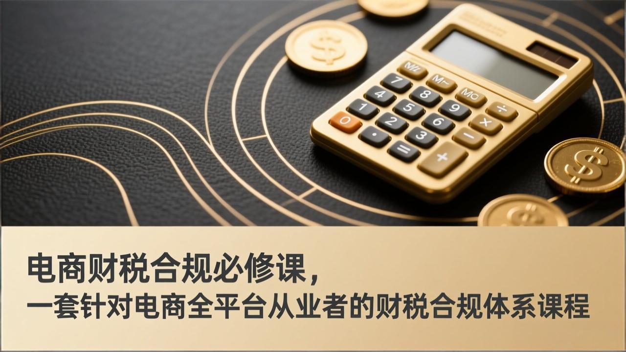电商财税合规必修课，是一套针对电商全平台从业者的财税合规体系课程-旺仔资源库