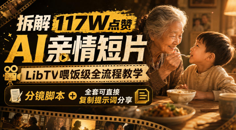 拆解117W点赞AI亲情短片，LibTV喂饭级全流程教学，分镜脚本+全套可直接复制提示词分享-旺仔资源库