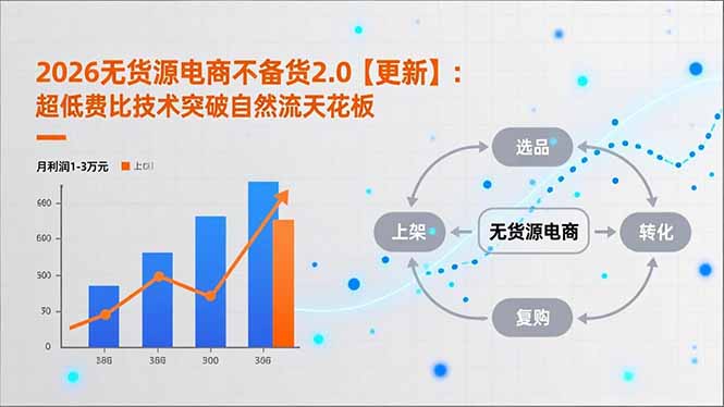 2026无货源电商不备货2.0【更新-3月】：超低费比技术突破自然流天花板，单店月利润1-3万元-旺仔资源库