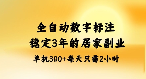 全自动数字标注，稳定3年的蓝海项目，居家也能矩阵开干的副业，单机日入3张+【揭秘】-旺仔资源库