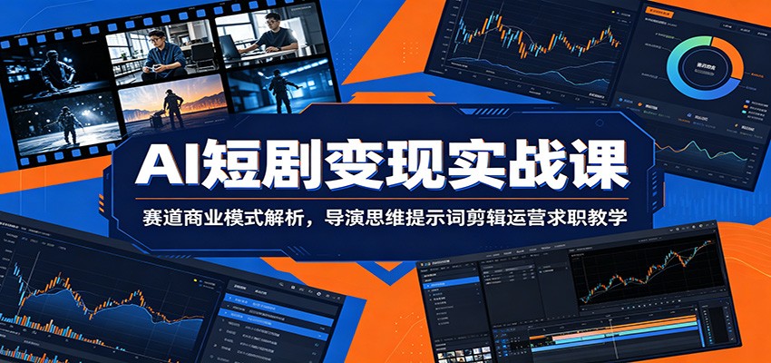 AI短剧变现实战课：赛道商业模式解析，导演思维提示词剪辑运营求职教学-旺仔资源库