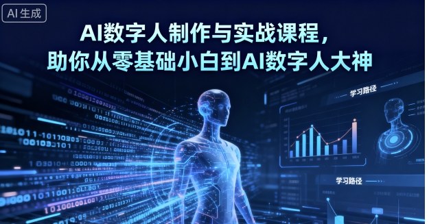 AI数字人制作与实战课程，助你从零基础小白到AI数字人大神-旺仔资源库