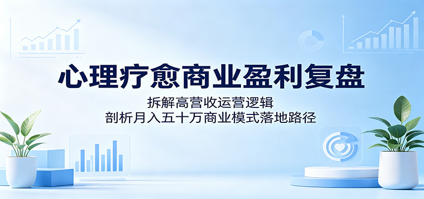 心理疗愈商业盈利复盘：拆解高营收运营逻辑，剖析月入五十万商业模式落地路径-旺仔资源库