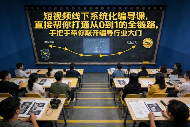 短视频线下系统化编导课，直接帮你打通从0到1的全链路，手把手带你敲开编导行业大门-旺仔资源库