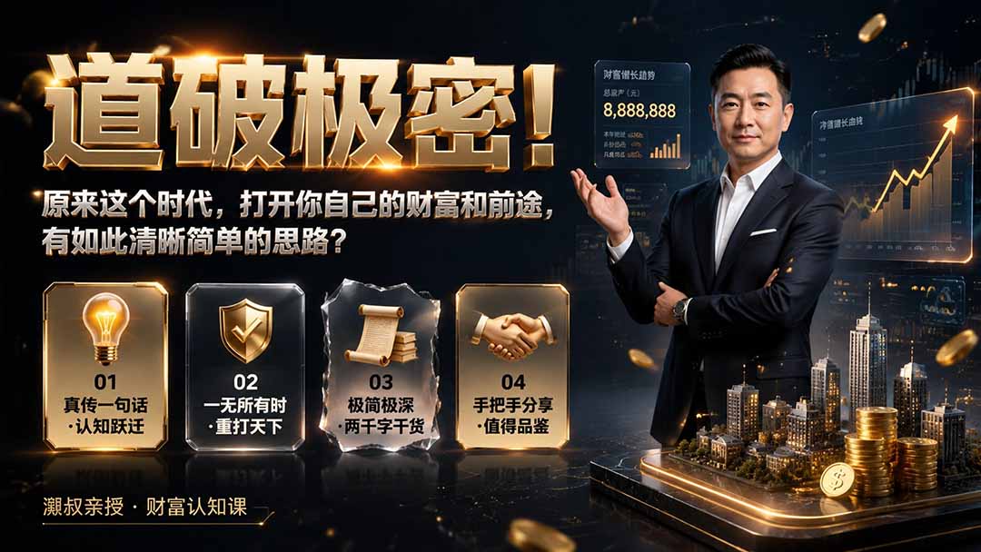 付费文章:道破极密!原来这个时代,打开你自己的财富和前途,有如此清晰简单的思路?-旺仔资源库