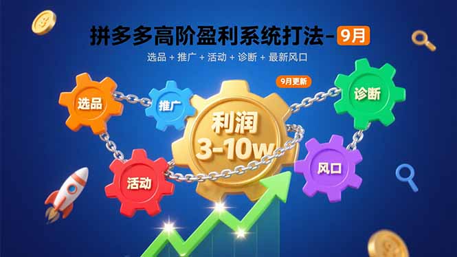 拼多多高阶盈利系统打法-9月：选品+推广+活动+诊断+最新风口，月利润3-10w-旺仔资源库