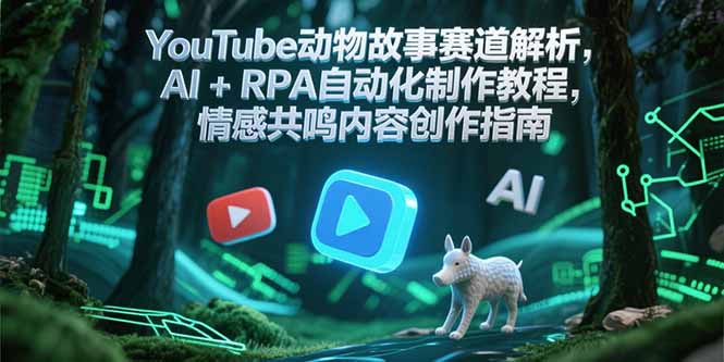 YouTube动物故事赛道解析，AI+RPA自动化制作教程，情感共鸣内容创作指南-旺仔资源库