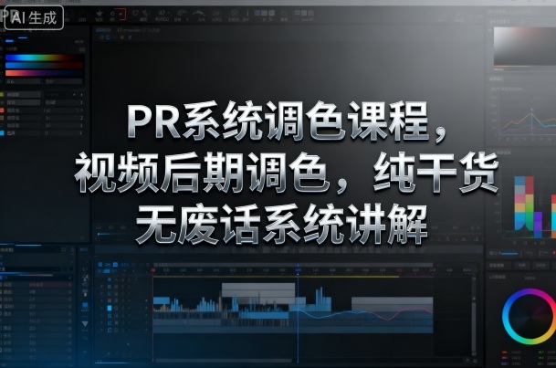 PR系统调色课程，视频后期调色，纯干货无废话系统讲解-旺仔资源库