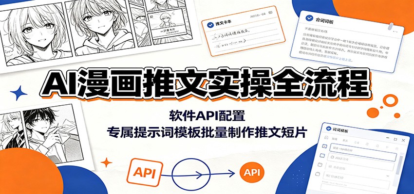 AI漫画推文实操全流程：软件API配置，专属提示词模板批量制作推文短片-旺仔资源库