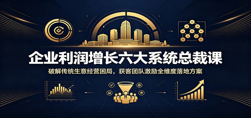 企业利润增长六大系统总裁课：破解传统生意经营困局，获客团队激励全维度落地方案-旺仔资源库