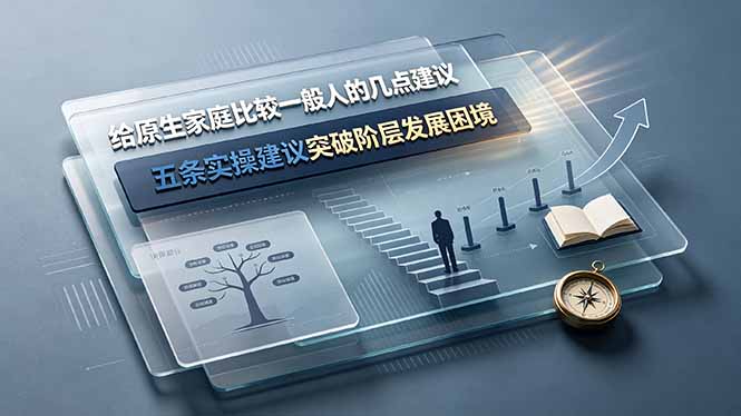 付费文章:给原生家庭比较一般人的几点建议,五条实操建议突破阶层发展困境-旺仔资源库