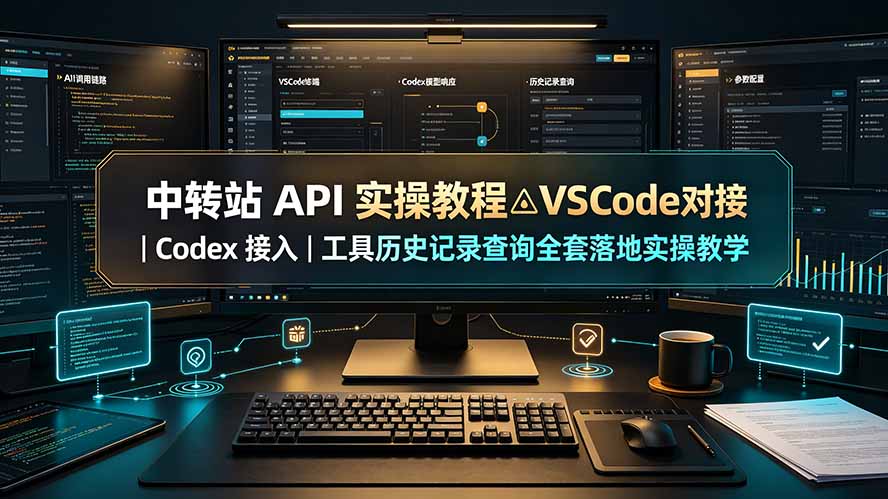 中转站 API 实操教程△VSCode 对接|Codex 接入|工具历史记录查询全套落地实操教学-旺仔资源库