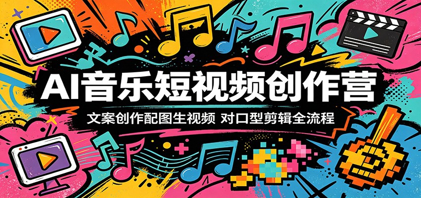 AI音乐短视频创作营：文案创作配图生视频，对口型剪辑全流程-旺仔资源库