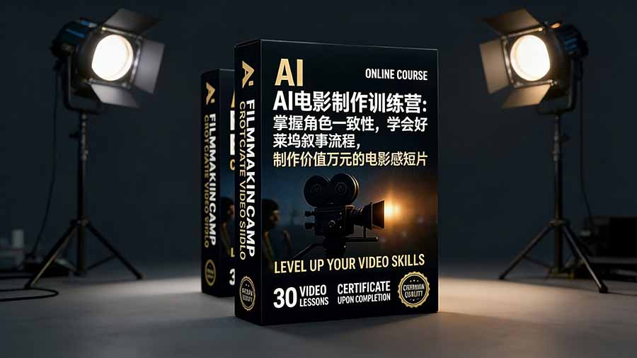 AI电影制作训练营:掌握角色一致性,学会好莱坞叙事流程,制作价值万元的电影感短片-旺仔资源库