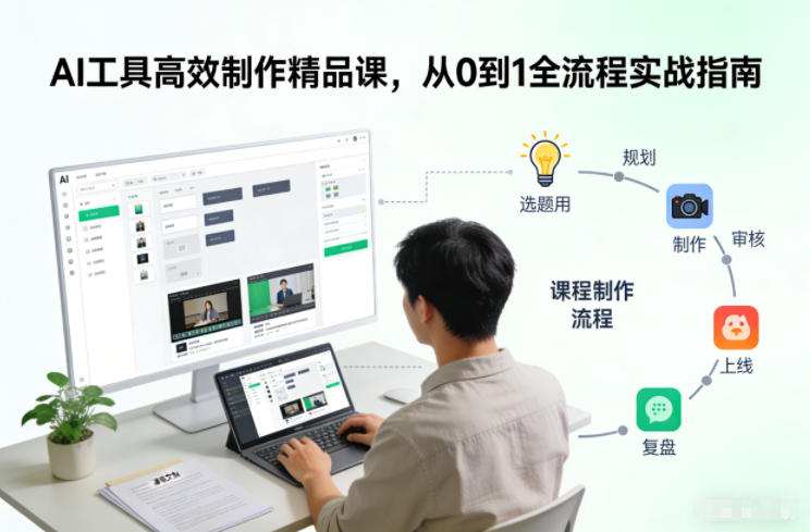 AI工具高效制作精品课，从0到1全流程实战指南-旺仔资源库