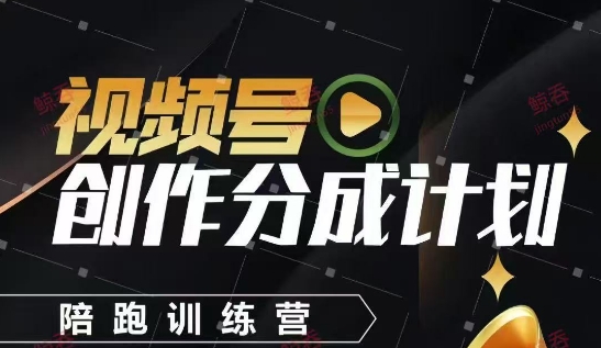 视频号创作分成计划陪跑训练营，手把手教会你如何制作视频，细水长流型项目-旺仔资源库