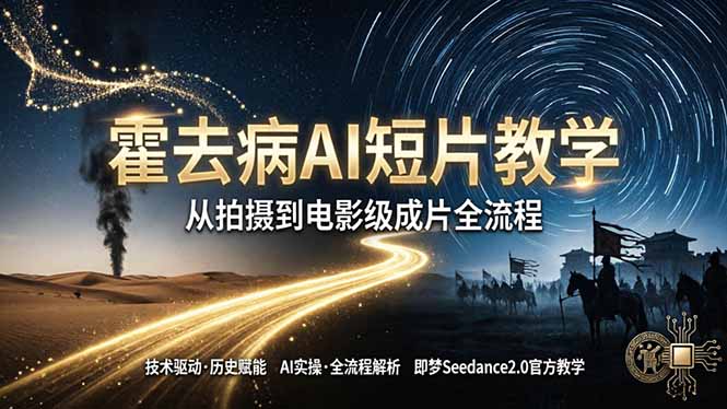 《霍去病》AI短片教学：即梦AI Seedance2.0实操，从拍摄到电影级成片全流程-旺仔资源库