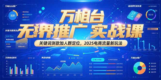 万相台无界推广实战课，关键词测款加人群定位，2025电商流量新玩法-旺仔资源库