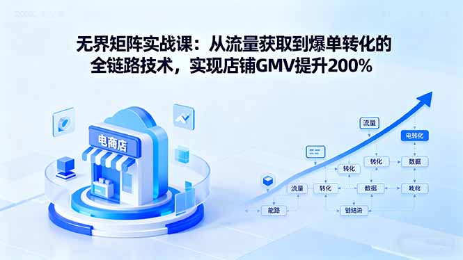 无界矩阵实战课：从流量获取到爆单转化的全链路技术，实现店铺GMV提升200%-旺仔资源库